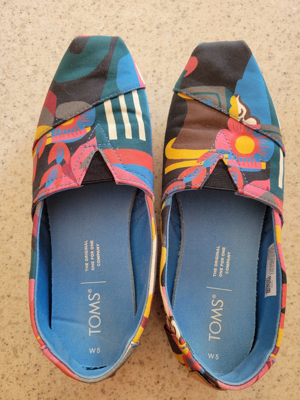 TOMS W5 Slip-On Shoes in Multicolor Floral Print